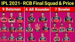 RCB new update squad 2021| rcb squad 2021| royal challenger bangalore Full player list 2021|