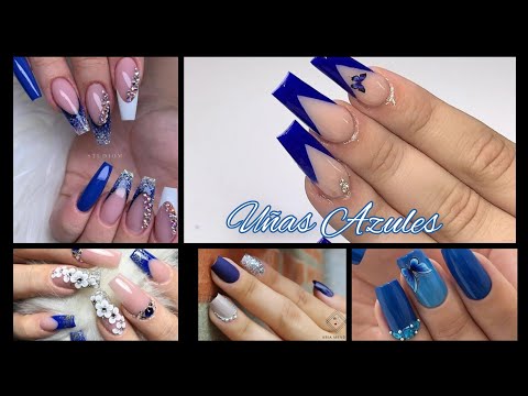 DISEÑOS DE UÑAS AZULES 2022 #uñas2022 #diseñosdeuñas #tendenciaenuñas #desingnails #uñasdecoradas