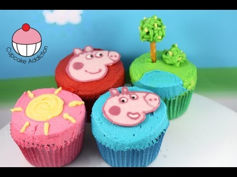子供のためのペッパピッグのカップケーキを作ろうカップケーキ中毒ハウツーチュートリアル (Make Peppa Pig Cupcakes for Kids! A Cupcake Addiction How To Tutorial)