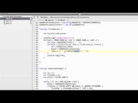 Programming A Chess Engine In Pure Javascript Part 13 - PrintBoard to console