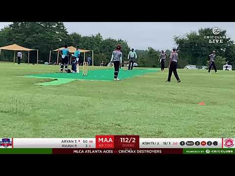 Atlantic U15 - Cricmax Destroyers Vs MLCA Atlanta Aces