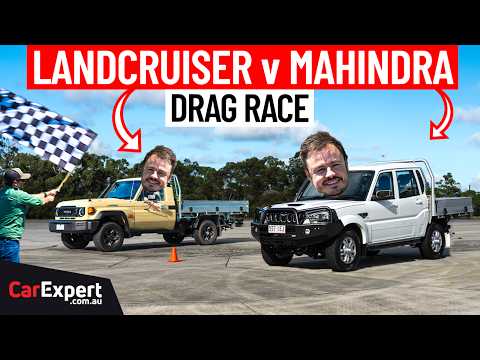 Drag Race: Mahindra Pik-Up v Toyota LandCruiser 70 Series 4-cylinder & V8