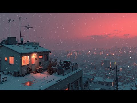 Lofi Hip Hop Beats ❄️ Snowy Japanese Town Ambience & Retro Tokyo Winter Vibes 🌆 Study Chill