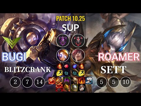 V3 Bugi Blitzcrank vs Roamer Sett Sup - KR Patch 10.25