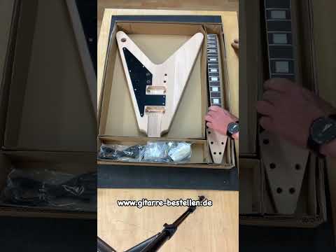 E-Gitarren Bausatz Guitar DIY Kit ML V Mahagoni, Hals zum einleimen
