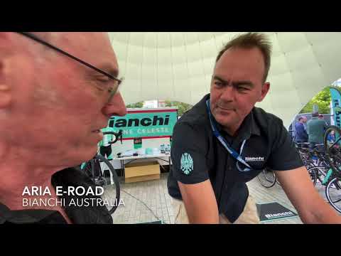 Bianchi Aria e-Road during the 2020 Tour Down Under