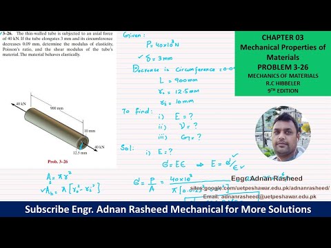 3-26| Chapter 3 | Mechanical Properties of Materials | Mechanics of Materials by R.C Hibbeler|
