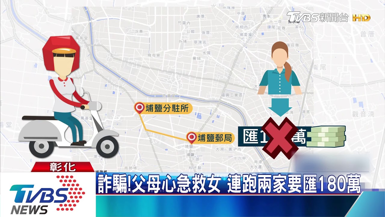 詐騙！父母心急救女　連跑兩家要匯180萬