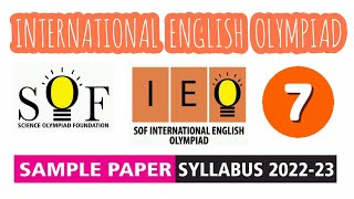 IEO English Olympiad Class 7 Sample Paper 2022-23