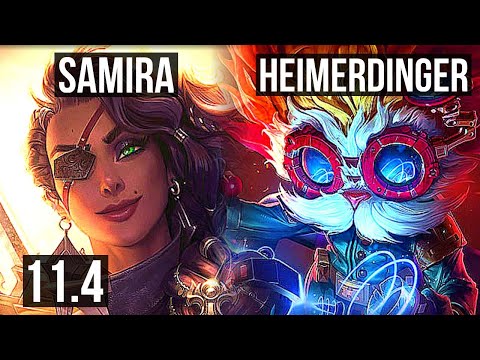 SAMIRA & Gragas vs HEIMERDINGER & Blitzcrank (ADC) | Rank 6 Samira, 4/1/5 | NA Challenger | v11.4