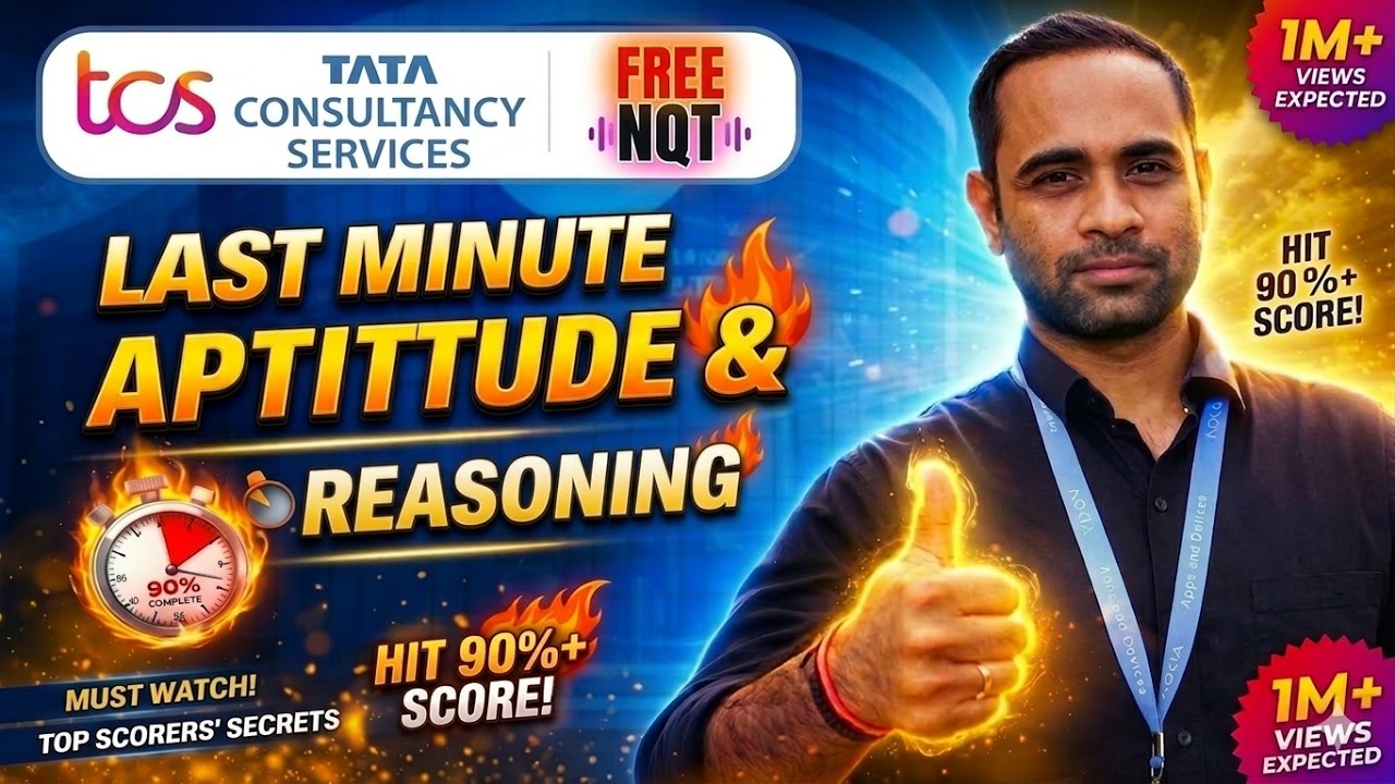 TCS NQT APTITUDE & REASONING | LAST MINUTE REVISION | TCS Previous Year Questions