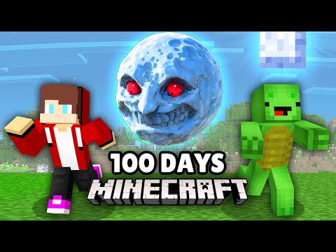 Surviving 100 Days on Scary ICE LUNAR MOON in Minecraft Challenge