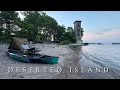 Camping On A Deserted Island Next To An Abandoned Lighthouse Morning Rain