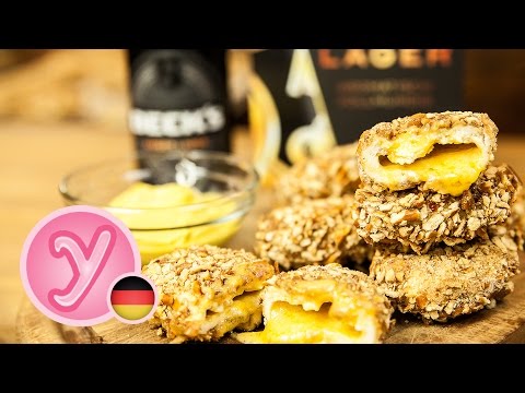 Vatertagsrezept: BIER KÄSE NUGGETS - Brezelumhüllte Chicken Nuggets mit Bierkäsefüllung