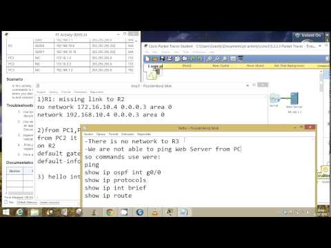 CCNA 3 Packet Tracer Activity 5.2.2.3 solution