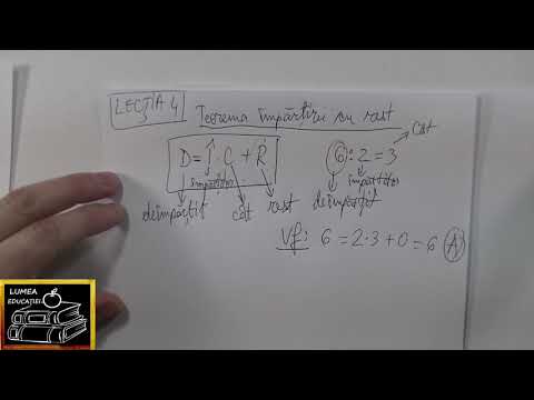Lectia 4 (matematică gimnaziu): Teorema impartirii cu rest.