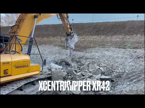 XCENTRIC RIPPER XR42, fractured limestone. The result of the PRODUCTION at the end of the video.