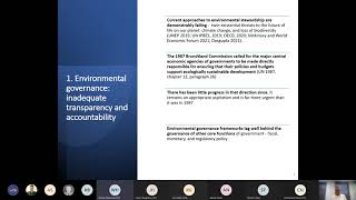 Treasury Guest Lecture: Environmental Governance and Greening Fiscal Policy
