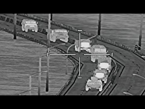 AH-64D Apache Targets Military Convoy with Precision