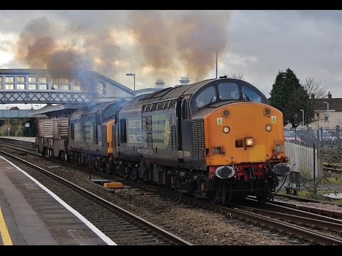 37604 and 37601 departs Bridgwater with 6M63 on 1st February 2017