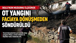 Mudurnu'da Korkutan Yangın Kümeslere Sıçramadan Söndürüldü