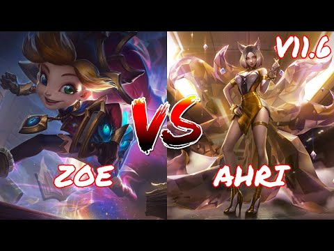 ZOE VS AHRI (MID) PERFECT KDA 18/0/7 880K+ M V11.6