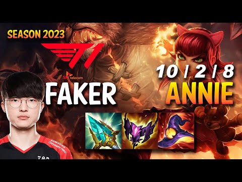 T1 Faker ANNIE vs AKALI Mid - KR Ranked