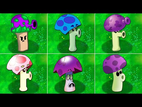 100% All SCAREDY-SHROOM Plant VS All ZomBotany 2 - PvZ Mod Team Plants