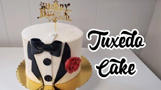 A Simple Tuxedo Cake Design