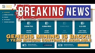 Genesis mining | cloud mining contracts are back