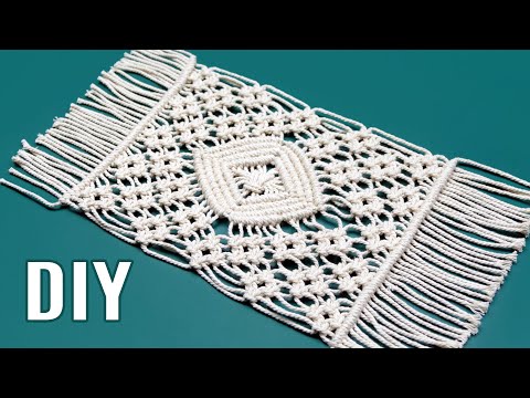 DIAMOND MESH MACRAME TABLECLOTH PATTERN TUTORIAL