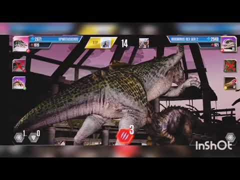 Indominus Rex got defeated!! [Indominus Rex vs Spinotasuchus] Ultra attack of Ankylodocus in the end