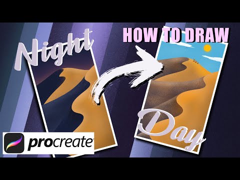 Day and Night in the desert | How to draw in Procreate 5.2
