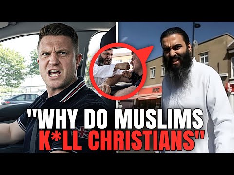 Muslim Imam PUNCHES Tommy Robinson, Then REGRETS It Instantly !!