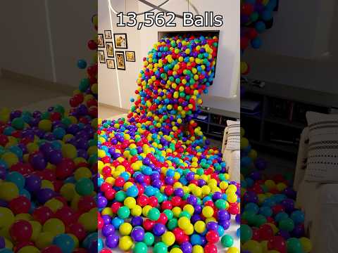 Intense living room Rigid ball simulation with over 13k balls 🔥 #blenderanimation #blender3d