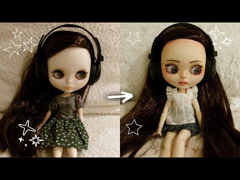 finishing my first custom blythe doll ☆