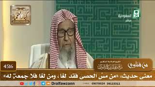 [4516] معنى حديث: «من مسَّ الحصى فقد لغا، ومن لغا فلا جمعة له» - صالح الفوزان