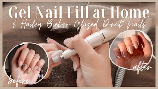 How I do my Gel Nails at Home | Hard Gel Application 4 Beginners + Hailey Bieber Glazed Donut Nails