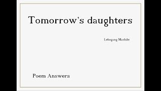 &quot;Tomorrow&#39;s daughters&quot;, Lebogang Mashile, answers