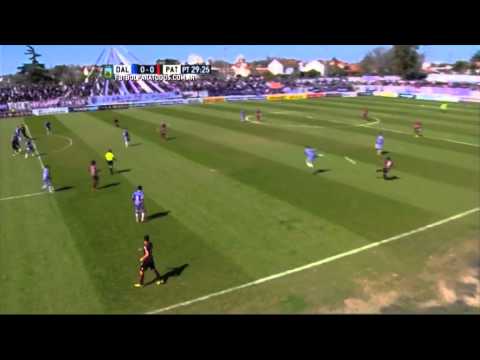Lo tuvo Quiroga de cabeza. Villa Dálmine 0 - Patronato 0. Fecha 33. Primera B Nacional 2015. FPT.