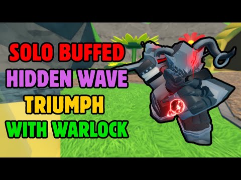 SOLO HIDDEN WAVE TRIUMPH WITH OP WARLOCK | Roblox Tower Defense Simulator