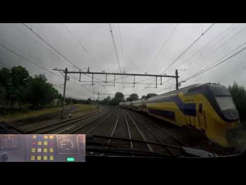 A train driver's view: Alkmaar - Eindhoven, VIRM, 30-Jun-2016.