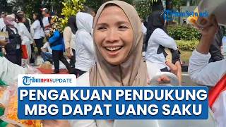 Senyum Semringah Emak-emak Ikut Demo Gabung Massa Dukung MBG, Dapat Uang Saku Rp 100 Ribu dan Wajan