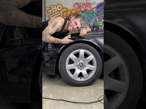 SLAMMING MY CAR ON HOCKEY PUCKS !#static #hockeypuck #washers #low #car #e46 #bmw #coilovers