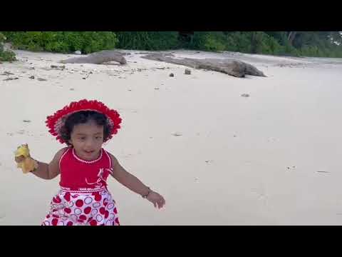 Baby Hridaya walking over the beaches of Neil Island..