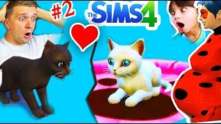 БЕЗДОМНЫЙ и БОГАТЫЙ КОТЕНОК #2 SIMS 4 СИМС 4 ДЕНЬ РОЖДЕНИЯ family box Милана Папа ЛЕДИБАГ Валеришка