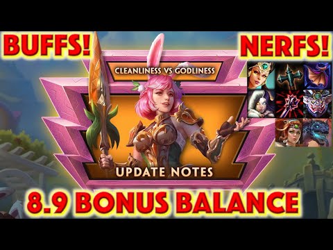 SMITE Patch Notes 8.9 Cleanliness Vs. Godliness Bonus Balance + New Skins + Item and God Nerfs
