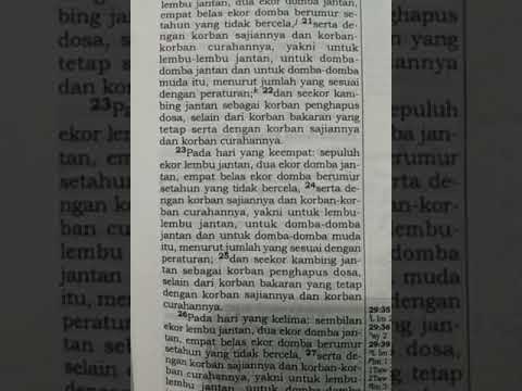 Book Of Numbers Chapter 29 Verse 20 to 39