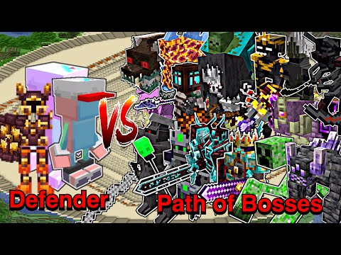 100 Hundred Plus - Minecraft |Mobs Battle| Defender (Yellowbross's Extras) VS Path of Bosses