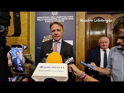 Presentazione 58ma Fiera del Riso: intervista Agra Press al ministro Lollobrigida